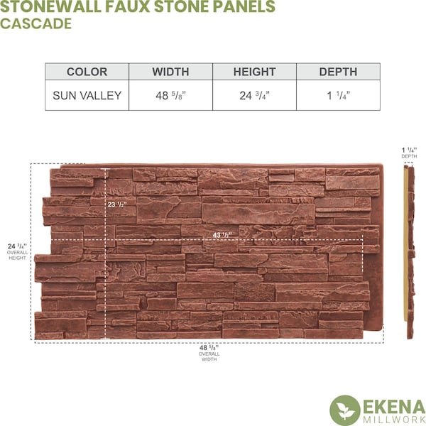 Cascade Stacked Stone, StoneWall Faux Stone Siding Panel